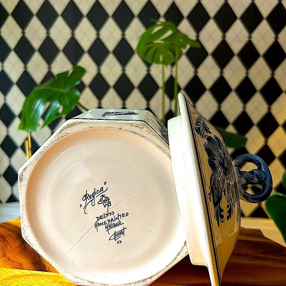 Vintage Regina Delft Jar, Hand-Painted Blue & White Pottery, 1970s Dutch - Picture 9 of 9